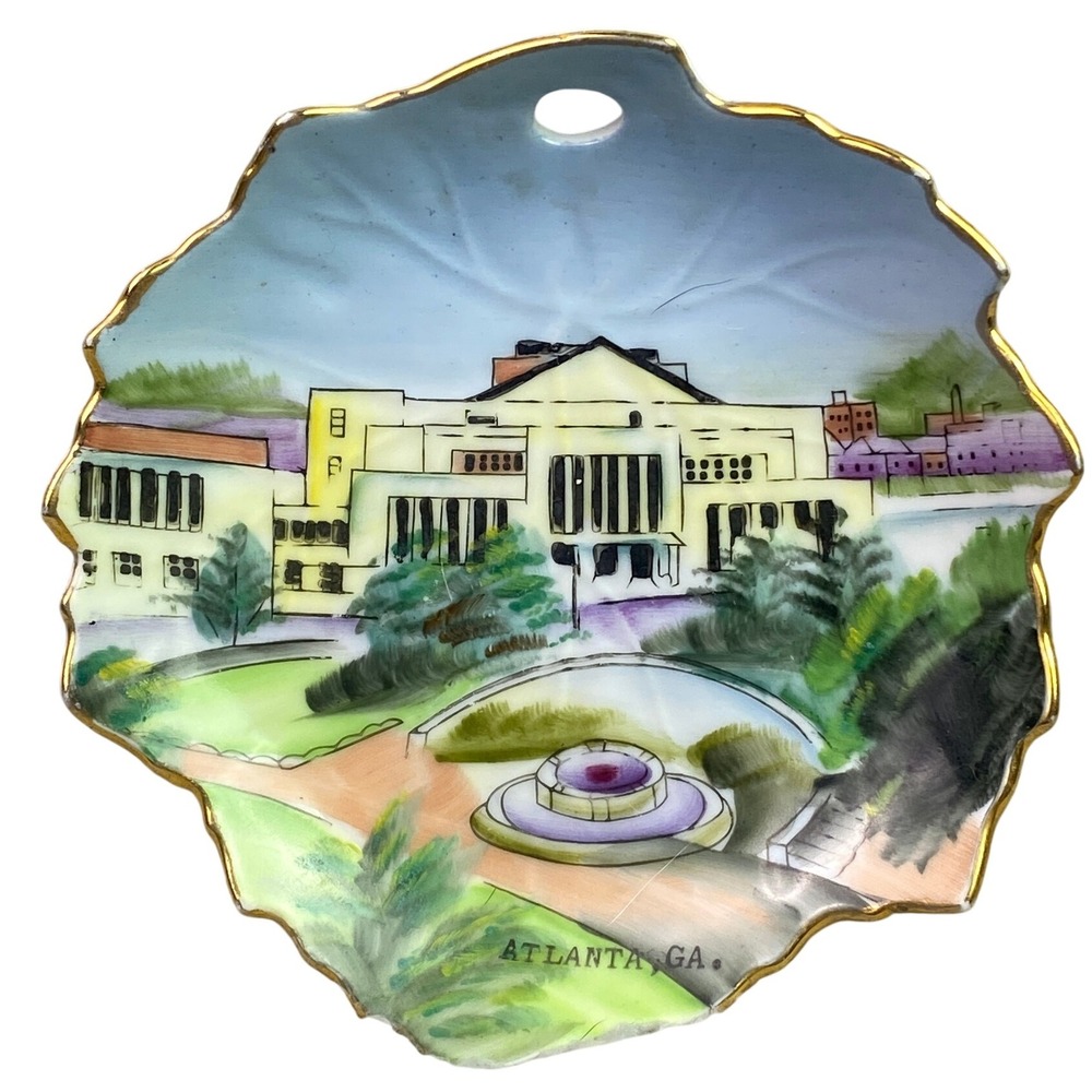 Vintage Atlanta Georgia Souvenir Trinket Tray Porcelain Wall Decor Sphinx NY‎